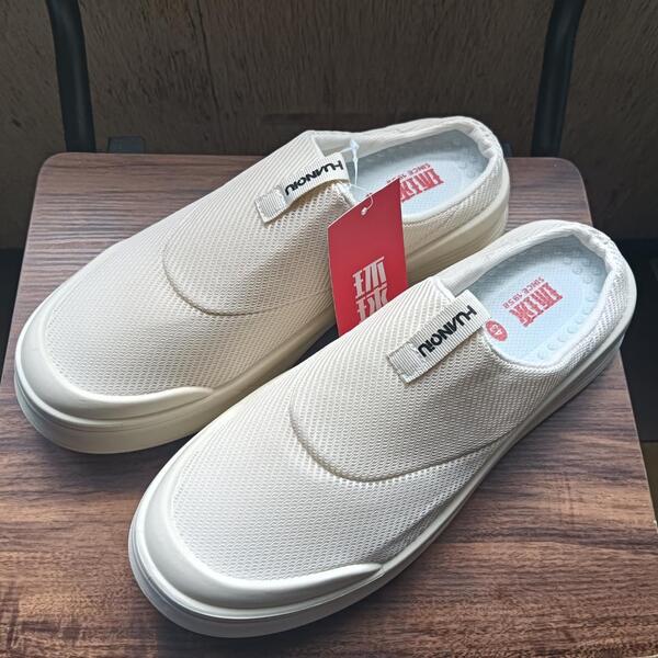 新品 26.5cm メンズ スリッポン シューズ ホワイト 靴 男女兼用
