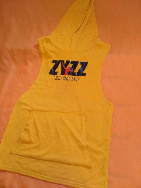 ⑫送料無料■ZYZZ■フィットネスパーカ■ストリンガー■オレンジM■筋トレジム■ボディビル■タンクトップメンズ夏服夏物