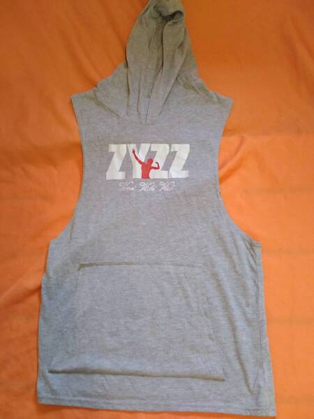 ⑬送料無料■ZYZZ■フィットネスパーカ■ストリンガー■グレーM■筋トレジム■ボディビル■タンクトップメンズ夏服夏物