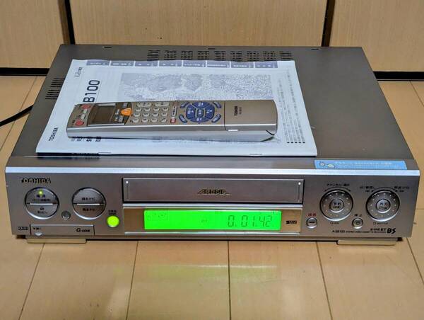 送料無料 東芝 A-SB100 S-VHS 3次元回路 リモコン付属メンテナンス品コンディション良好即決