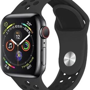 Apple Watch アップルウォッチ バンド シリコン 交換ベルト ラバーベルト42/44/45/49mm シリーズ2345678SE対応 スポーツバンド通気性 黒