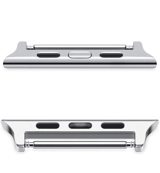 4個セット アップルウォッチ Apple Watchバンドアダプター 42/44/45/49mm 交換金具 ピンタイプ連結器ラグ幅22mm 工具不要 シルバー