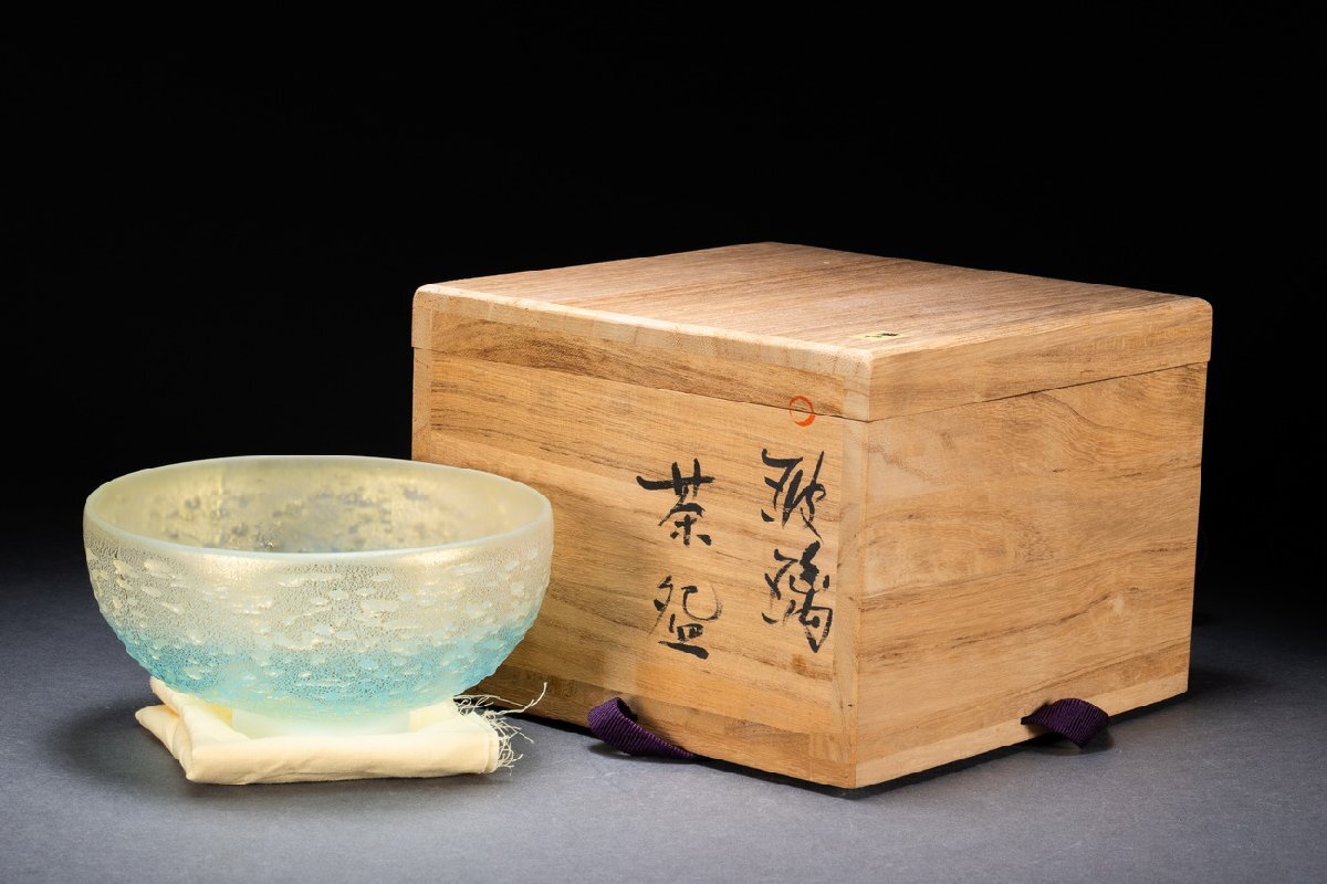 イ824 茶器『大川薫作』『硝子　薄器　共箱』ガラス　棗 イ824 茶器『大川薫作』『硝子 薄器 共箱』ガラス 棗