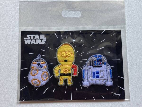 スターウォーズ 刺しゅう シール ワッペン R2-D2 C-3PO BB-8 アイロン のりつき 刺繍 アップリケ 手芸 リメイク 保育園 目印 ハンドメイド