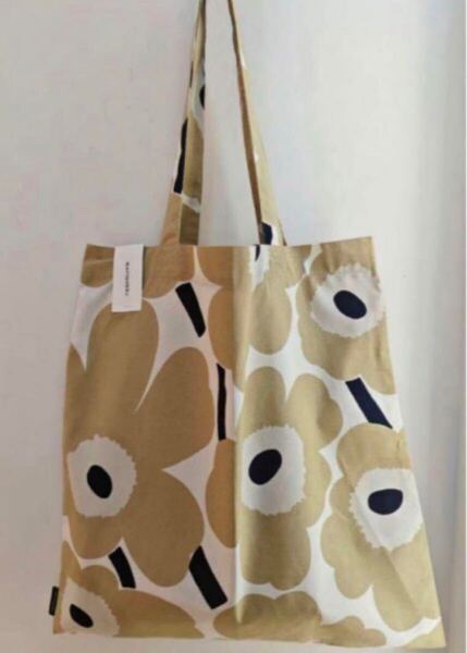 marimekkoマリメッコ トートバッグ エコバッグ ベージュ花