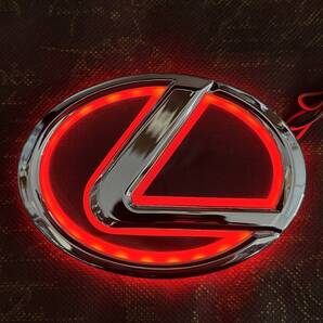 【送料無料】国内発送 LEXUS レクサス 5D LEDエンブレム 交換式 フロント用 リア用 10.5cm×6.85cm レッド縁取り