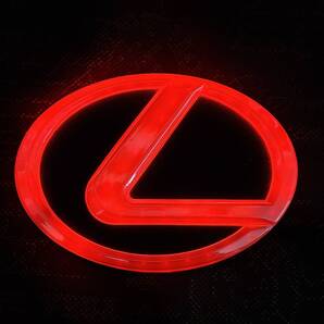 【送料無料】国内発送 LEXUS レクサス 5D LEDエンブレム 交換式 フロント用 リア用 10.5cm×6.85cm レッド
