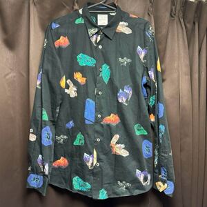 美品 Paul Smith 宝石 ジェム柄 総柄 ポールスミス プリントシャツ L