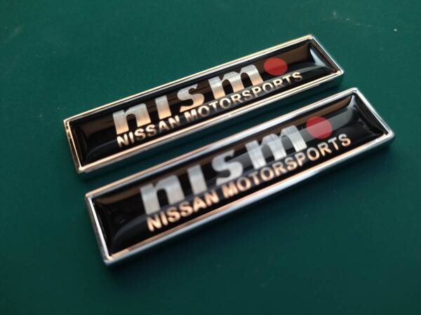 【ゆうパケット送料込】NISMO(ニスモ) エンブレムプレート 2個セット 縦1.4cm×横5.8cm×厚3mm 日産 ニッサン NISSAN