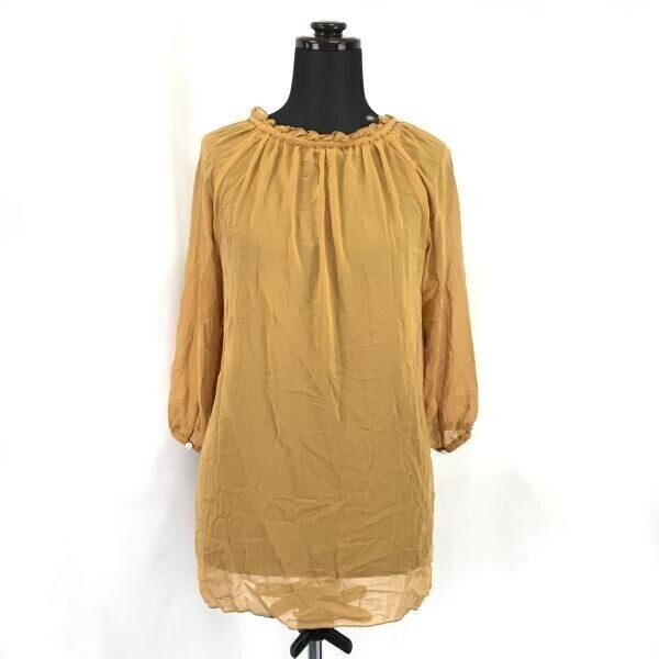 NEWYORKER★長袖シースルーシャツ【Women's size-M/9R/黄色/Yellow】Tops/Shirts◆BH226