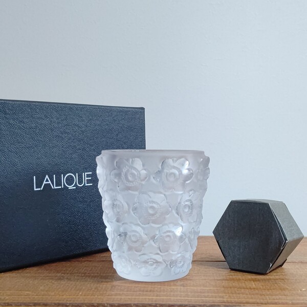 フランス製 LALIQUE ラリック アネモネ キャンドルホルダー 美品 送料無料 即決