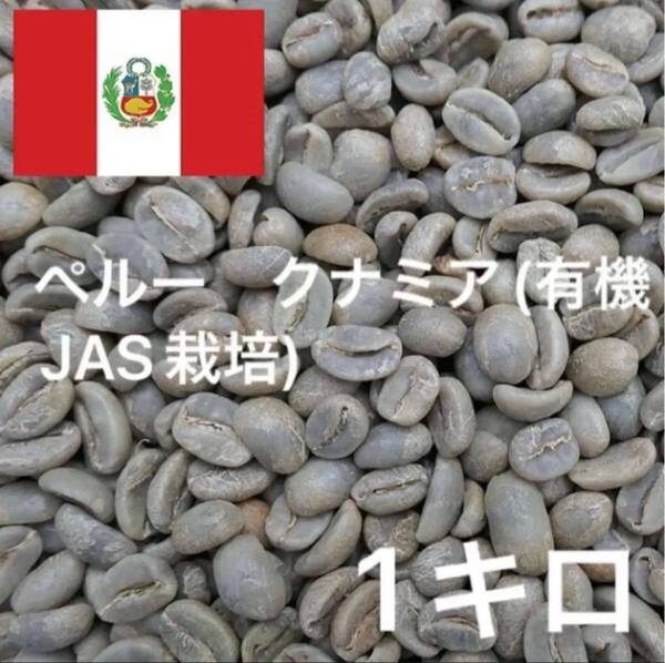 ペルー クナミア(有機JAS栽培) 珈琲生豆 コーヒー生豆 ニュークロップ 1キロ