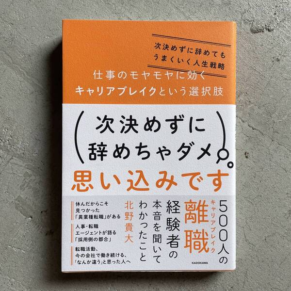 仕事のモヤモヤに効くキャリアブレイクという選択肢 次決めずに辞めてもうまくいく人生戦略 / 北野貴大 / KADOKAWA