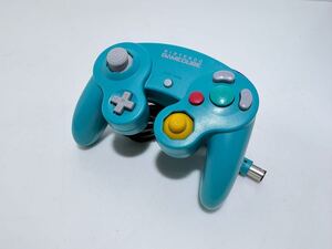動作品 任天堂 ゲームキューブ コントローラ純正品エメラルドブルーDOL-003 GAMECUBE ニンテンドーGC希少品 美品/動作品動作確認済(JA-15)