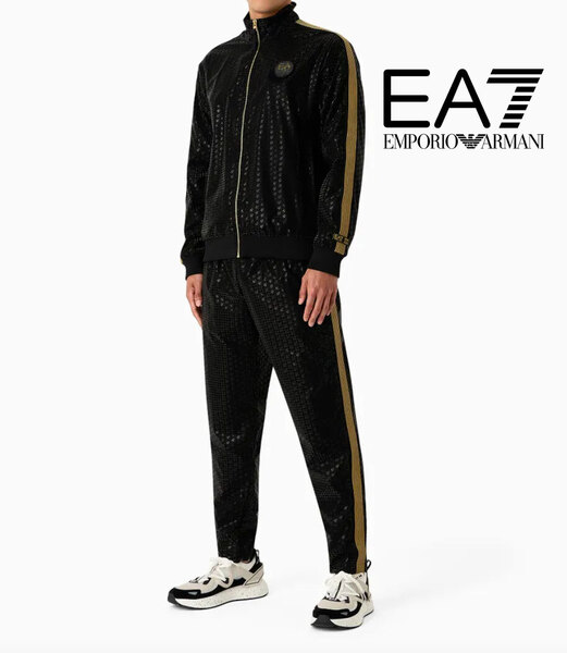 ②ラグジュアリースポーツライン セットアップ EA7 エンポリオアルマーニ EMPORIO ARMANI ブラック Mサイズ 上下セット
