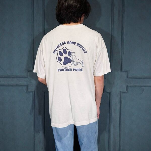 80's~90's USA VINTAGE PANTHER PRIDE PRINT DESIGN T SHIRT/80年代~90年代アメリカ古着プリントデザインTシャツ