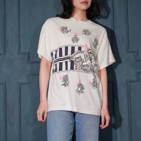 *SPECIAL ITEM* 80's USA VINTAGE mitey miss CATS PRINT DESIGN T SHIRT/80年代アメリカ古着にゃんこプリントデザインTシャツ