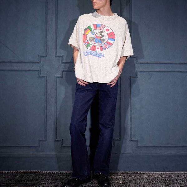 USA VINTAGE Y.S.YORK 654 HAND EMBREM DESIGN FLARE DENIM PANTS/アメリカ古着ハンドワッペンデザインフレアデニムパンツ