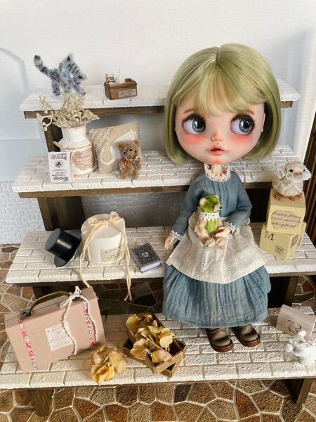 ミニチュア ドールハウス 背景ボード 壁 床 ブライス リカちゃん 1/6 家具 オビツ 棚 机 ドール ドール家具 カスタムブライス 階段 棚