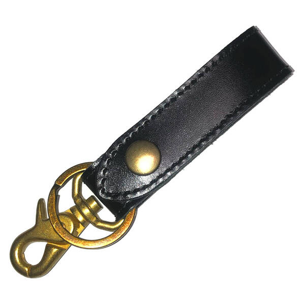 本革 レザー キーホルダー ベルトループ キーリング アンチック ゴールド 新品 【送料無料】