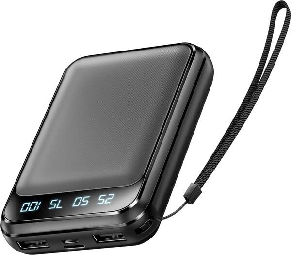 超軽量180G モバイルバッテリー 小型 大容量 22800mAh 急速充電 2個USB出力ポート 2台同時充電 LCD残量表示 スマホ充電器