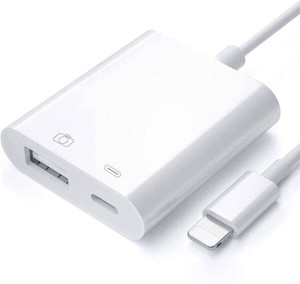 iPhone USBカメラアダプタ 2in1 USB変換アダプタ iPhone/iPad対応 接続ケーブル アダプタ OTGカメラアダプタ