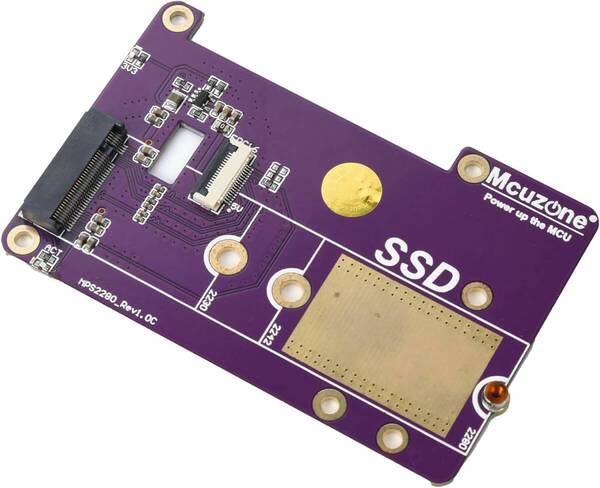 ELUTENG PCIe NVMe M.2 SSD 2280拡張ボード ラズベリーパイ5 M.2 NVMe SSD 2230 2242 2280用 SSD 拡張ボード Mキー Raspberry Pi 5に適用
