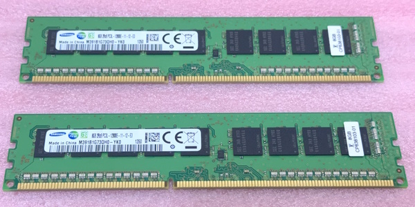 >Samsung M391B1G73QH0-YK0 2枚セット *PC3L-12800E/DDR3L-1600 ECC Unbuffered 240Pin DDR3 UDIMM 16GB(8GB x2) 動作品