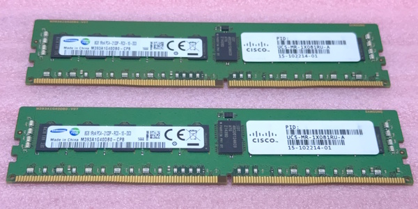 ☆Samsung M393A1G40DB0-CPB0Q 2枚セット - PC4-17000/DDR4-2133/PC4-2133P ECC REG/Registered 288Pin DDR4 RDIMM 16GB(8GB x2) 動作品