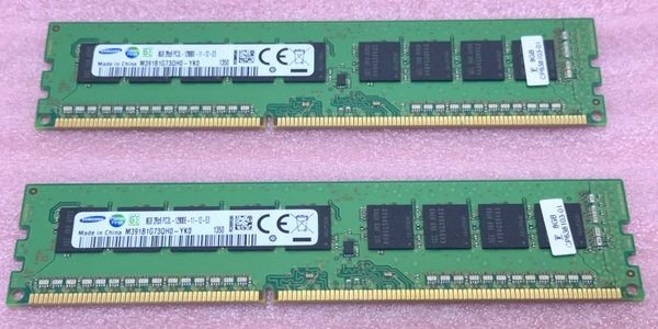 ∠Samsung M391B1G73QH0-YK0 2枚セット *PC3L-12800E/DDR3L-1600 ECC Unbuffered 240Pin DDR3 UDIMM 16GB(8GB x2) 動作品