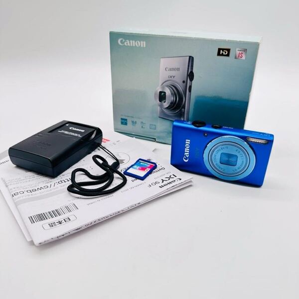 美品 Canon キャノン IXY 90F コンパクトデジタルカメラ ブルー イクシー デジカメ カメラ 付属品