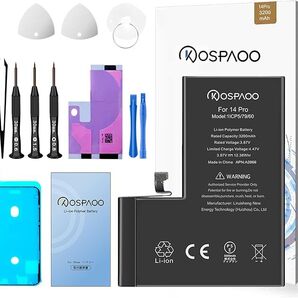 678 iPhone 14Pro バッテリー 交換 大容量3400mAh 3.87V 6.2%増量 A2866電池 日本語説明書 PSE認証 A2650/A2889/A2890/A2891/A2892機種