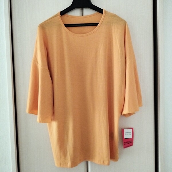 【M~Lサイズ】Siantz 新品 半袖カットソー Tシャツ レディース トップス ミセス 関西ファッション連合 23104 オレンジ ルームウェア
