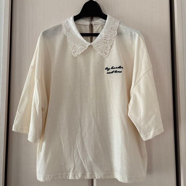 【Lサイズ】ハニーズ COLZA 襟付き刺繍ロゴ Tシャツ 半袖 レディース カットソー トップス