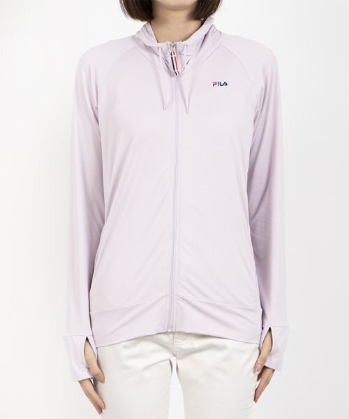 【Mサイズ】新品 FILA フィラ レディース ブロックメッシュUVウェア ラッシュガード 長袖 スポーツウエア 324673 ライトパープル