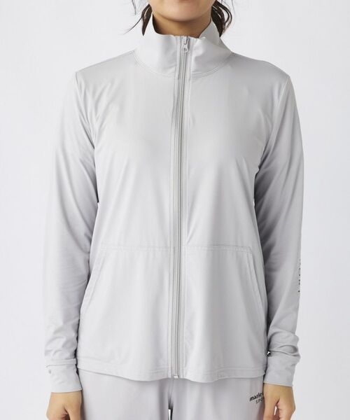 【LLサイズ】新品 マリクレールスポール Marie claire sports 接触冷感素材 ラッシュガード UVジャケット 415704 グレー アウトドア ゴルフ