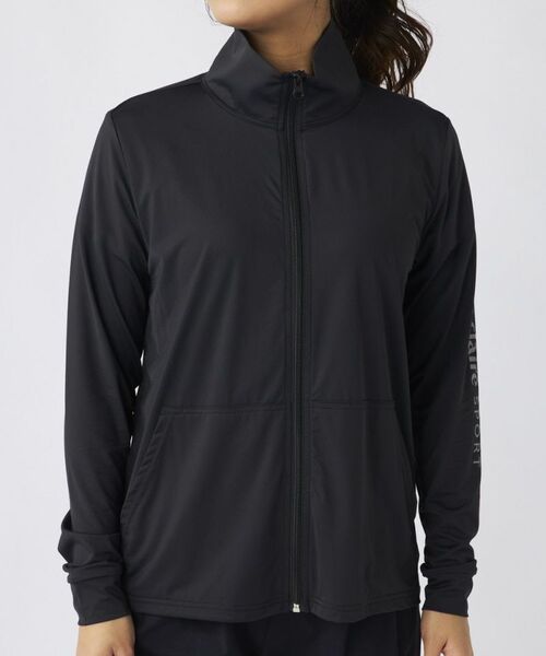 【LLサイズ】新品 マリクレールスポール Marie claire sports 接触冷感素材 ラッシュガード UVジャケット UV対策 415704 黒 アウトドア