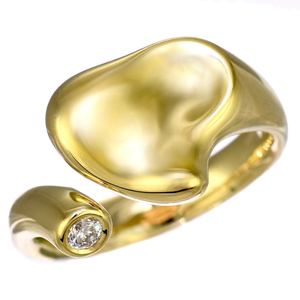 Tiffany L sa Pele ti полный Heart кольцо кольцо K18 желтое золото бриллиант 10 номер TIFFANY&CO.