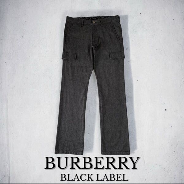 極美品 BURBERRY BLACKLABEL 三陽商会 正規品 サイドポケット ストレッチ ストレート パンツ ボトムス バーバリー ブラックレーベル メンズ