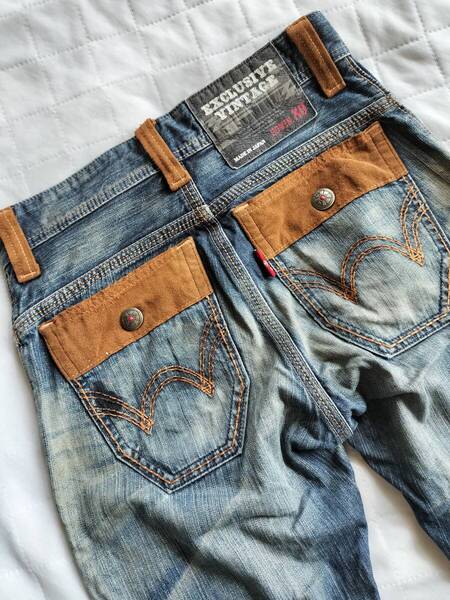 送料込み★即決★EDWIN エドウィン 433XVS EXCLUSIVE VINTAGE ストレート ダメージデニム 日本製size28