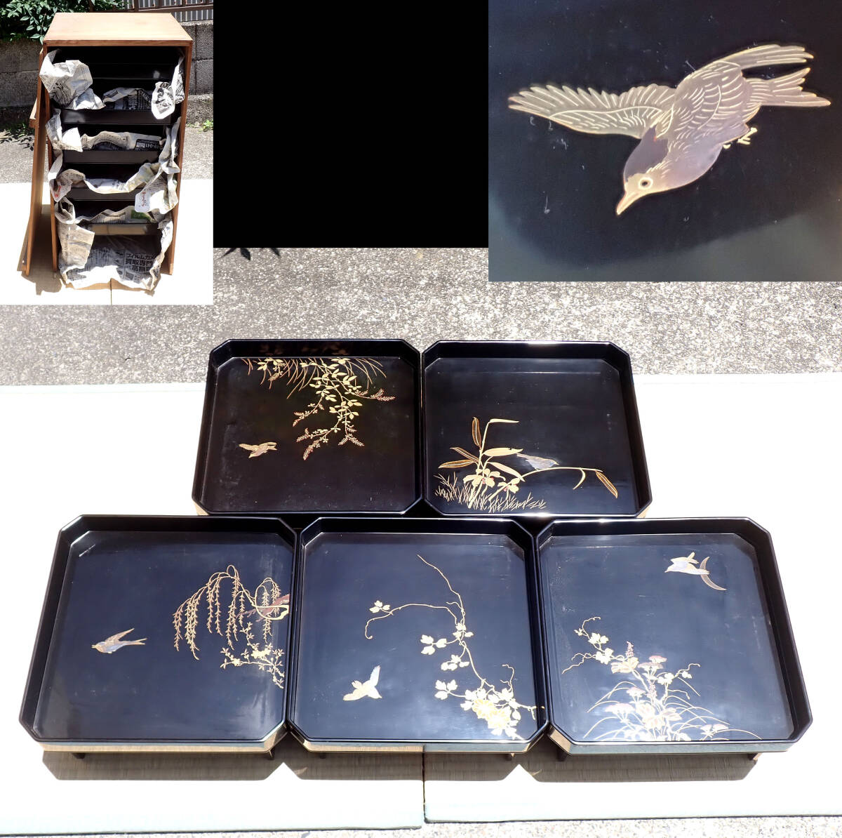 未使用 懐石道具 輪島塗 木製溜塗 松竹梅蒔絵 長方膳 4客組 会席膳 紙箱 2025年最新】Yahoo!オークション -輪島塗 会席膳の中古品・新品