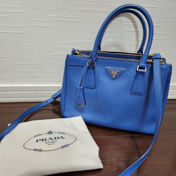 PRADA プラダ 2way ハンドバッグ ショルダーバッグ ガレリア レザー サフィアーノ