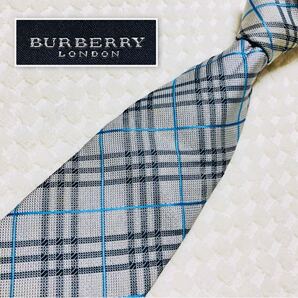 BURBERRY LONDON バーバリーロンドン ネクタイ グレーノバチエック シルク100% 日本製 ビジネス