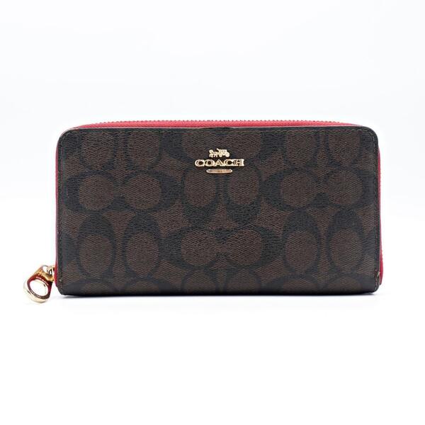 COACH コーチ シグネチャー ラウンドファスナー 長財布 C4452 レディース ロング ジップ アラウンド ウォレット レザー ブラウン