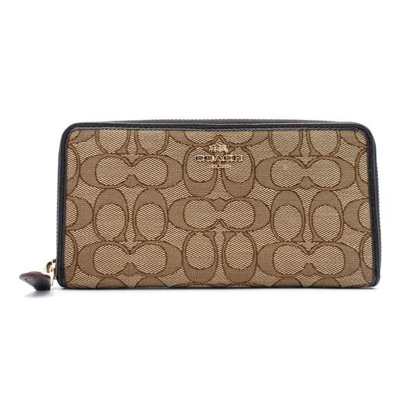 未使用 COACH コーチ シグネチャー ラウンドファスナー 長財布 キャンバス アコーディオン ジップ アラウンド F54633 メンズ レディース