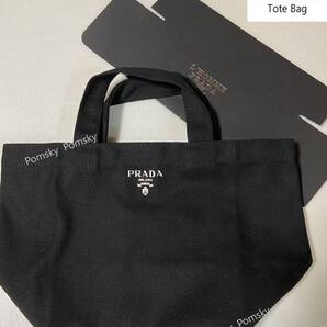 ☆Y137-2☆ PRADA コスメ 海外限定 ノベルティ キャンバス トート ランチ バッグ Black 新品・未使用