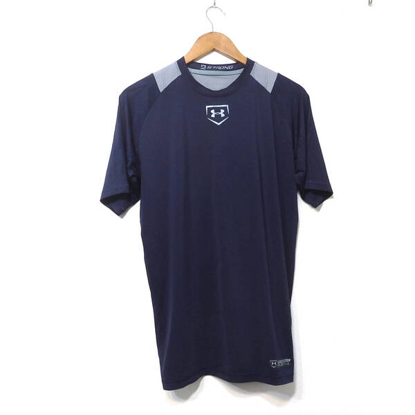【送料無料】アンダーアーマーTシャツ/ベースボール SMサイズ ストレッチ仕様 紺色 UNDER ARMOUR