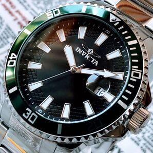 #3715【大人のお洒落】メンズ 腕時計 インビクタ Invicta クォーツ 黒文字盤 Quartz 動作良好 ブラック 防水 インヴィクタ クォーツ 日付
