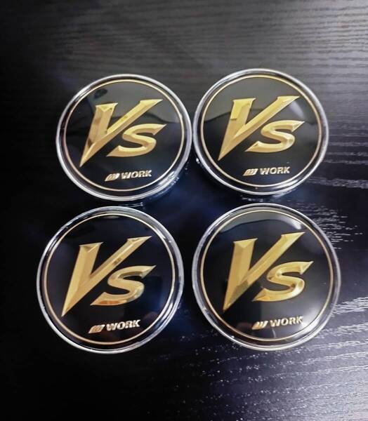 送料無料 VSワークエモーション ホイールキャップ☆センターキャップ WORK 黒 エクイップ マイスター SSR Meister Equip RAYS BBS SSR