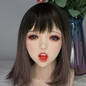 ドールヘッド 等身大リアルドール用 TPE製 カスタムドールヘッド M16接続 ウィッグ付き D